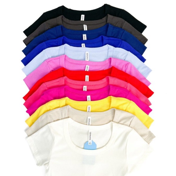 NEW Zenana Black Crop Top size large - Picture 3 of 4